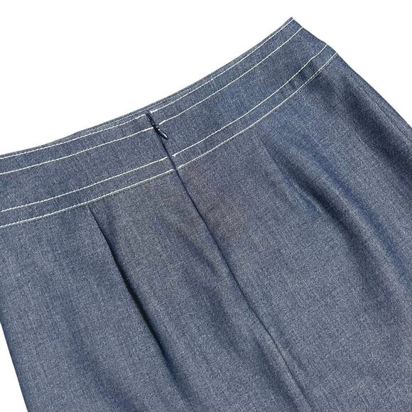 Ann Taylor Petite Heavy Knit Denim Blue Chambray Skirt Straight Stretch Size 2P - Picture 7 of 12